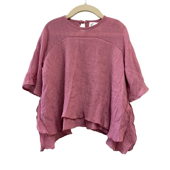 MIA JOY Flowing Layered Top Girls 4 4T Lightweight Mauve Boho Hippy Girl Blouse - Picture 1 of 4